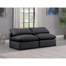  Manufacturer Color_Black -- Meridian Indulge Stationary Leather Look Sofa IMAGE 2