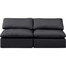  Manufacturer Color_Black -- Meridian Indulge Stationary Leather Look Sofa IMAGE 4