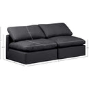  Manufacturer Color_Black -- Meridian Indulge Stationary Leather Look Sofa IMAGE 7