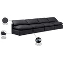 Meridian Indulge Black Vegan Leather Modular Sofa IMAGE 8