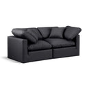  Manufacturer Color_Black -- Meridian Indulge Stationary Leather Look Sofa IMAGE 1