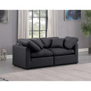  Manufacturer Color_Black -- Meridian Indulge Stationary Leather Look Sofa IMAGE 2