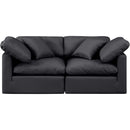  Manufacturer Color_Black -- Meridian Indulge Stationary Leather Look Sofa IMAGE 4