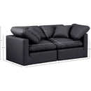 Meridian Indulge Black Vegan Leather Modular Sofa IMAGE 8