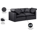  Manufacturer Color_Black -- Meridian Indulge Stationary Leather Look Sofa IMAGE 9