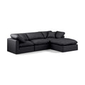  Manufacturer Color_Black -- Meridian Indulge Leather Look 4 pc Sectional IMAGE 1