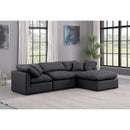  Manufacturer Color_Black -- Meridian Indulge Leather Look 4 pc Sectional IMAGE 2
