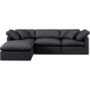  Manufacturer Color_Black -- Meridian Indulge Leather Look 4 pc Sectional IMAGE 4