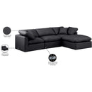  Manufacturer Color_Black -- Meridian Indulge Leather Look 4 pc Sectional IMAGE 9