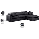 Meridian Indulge Black Vegan Leather Modular Sectional IMAGE 9