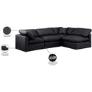  Manufacturer Color_Black -- Meridian Indulge Leather Look 4 pc Sectional IMAGE 10