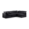  Manufacturer Color_Black -- Meridian Indulge Leather Look 4 pc Sectional IMAGE 1
