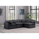  Manufacturer Color_Black -- Meridian Indulge Leather Look 4 pc Sectional IMAGE 2