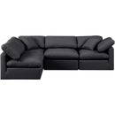  Manufacturer Color_Black -- Meridian Indulge Leather Look 4 pc Sectional IMAGE 4