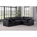 Meridian Indulge Black Vegan Leather Modular Sectional IMAGE 2