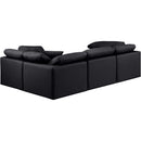  Manufacturer Color_Black -- Meridian Indulge Leather Look 4 pc Sectional IMAGE 3