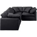  Manufacturer Color_Black -- Meridian Indulge Leather Look 4 pc Sectional IMAGE 4