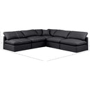  Manufacturer Color_Black -- Meridian Indulge Leather Look 5 pc Sectional IMAGE 8
