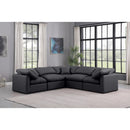  Manufacturer Color_Black -- Meridian Indulge Leather Look 5 pc Sectional IMAGE 2
