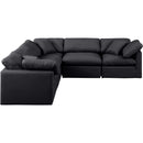  Manufacturer Color_Black -- Meridian Indulge Leather Look 5 pc Sectional IMAGE 4