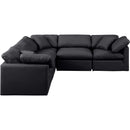 Meridian Indulge Black Vegan Leather Modular Sectional IMAGE 4