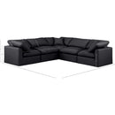  Manufacturer Color_Black -- Meridian Indulge Leather Look 5 pc Sectional IMAGE 9