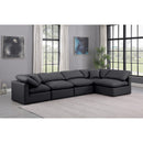  Manufacturer Color_Black -- Meridian Indulge Leather Look 5 pc Sectional IMAGE 2