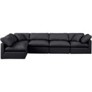  Manufacturer Color_Black -- Meridian Indulge Leather Look 5 pc Sectional IMAGE 4