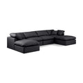  Manufacturer Color_Black -- Meridian Indulge Leather Look 6 pc Sectional IMAGE 1