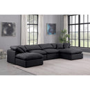 Manufacturer Color_Black -- Meridian Indulge Leather Look 6 pc Sectional IMAGE 2
