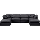  Manufacturer Color_Black -- Meridian Indulge Leather Look 6 pc Sectional IMAGE 4