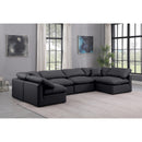  Manufacturer Color_Black -- Meridian Indulge Leather Look 6 pc Sectional IMAGE 2