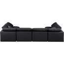  Manufacturer Color_Black -- Meridian Indulge Leather Look 6 pc Sectional IMAGE 3