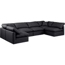  Manufacturer Color_Black -- Meridian Indulge Leather Look 6 pc Sectional IMAGE 4