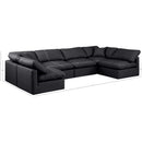  Manufacturer Color_Black -- Meridian Indulge Leather Look 6 pc Sectional IMAGE 8