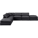  Manufacturer Color_Black -- Meridian Indulge Leather Look 6 pc Sectional IMAGE 4