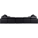 Meridian Indulge Black Vegan Leather Modular Sectional IMAGE 3