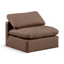  Manufacturer Color_Brown -- Indulge Brown Vegan Leather Upholstered Modular Armless Chair IMAGE 1