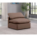  Manufacturer Color_Brown -- Indulge Brown Vegan Leather Upholstered Modular Armless Chair IMAGE 2