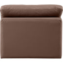  Manufacturer Color_Brown -- Indulge Brown Vegan Leather Upholstered Modular Armless Chair IMAGE 3
