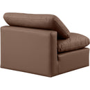  Manufacturer Color_Brown -- Indulge Brown Vegan Leather Upholstered Modular Armless Chair IMAGE 6