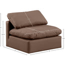  Manufacturer Color_Brown -- Indulge Brown Vegan Leather Upholstered Modular Armless Chair IMAGE 8