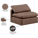  Manufacturer Color_Brown -- Indulge Brown Vegan Leather Upholstered Modular Armless Chair IMAGE 9