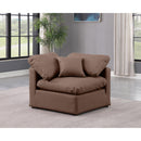 Meridian Indulge Brown Vegan Leather Corner Chair IMAGE 2