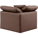  Manufacturer Color_Brown -- Indulge Brown Vegan Leather Upholstered Modular Corner Chair IMAGE 3