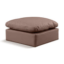  Manufacturer Color_Brown -- Indulge Brown Vegan Leather Upholstered Modular Ottoman IMAGE 1