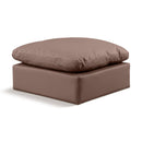 Meridian Indulge Brown Vegan Leather Ottoman IMAGE 1