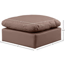  Manufacturer Color_Brown -- Indulge Brown Vegan Leather Upholstered Modular Ottoman IMAGE 4
