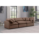  Manufacturer Color_Brown -- Indulge 105" Brown Vegan Leather Upholstered 3 pc Modular Sofa IMAGE 2