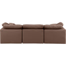  Manufacturer Color_Brown -- Indulge 105" Brown Vegan Leather Upholstered 3 pc Modular Sofa IMAGE 3